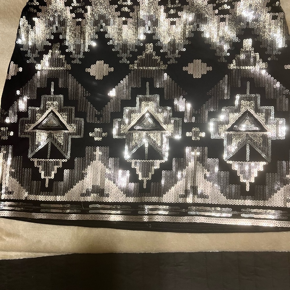 Black and Silver Sequin Skirt